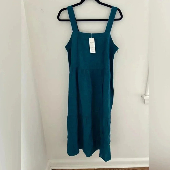 Eileen Fisher Washed Organic Linen Delave Tiered Dress NWT - Picture 13 of 13